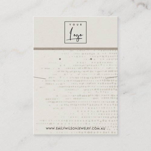 SUBTLE EGG WHITE DOTS NECKLACE EARRING DISPLAY BUSINESS CARD