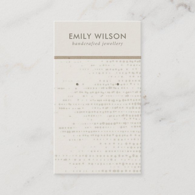 SUBTLE EGG WHITE STUD EARRING DISPLAY CARD (Front)
