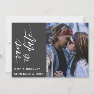 Subtle Elegant Typography Black Text Save the Date