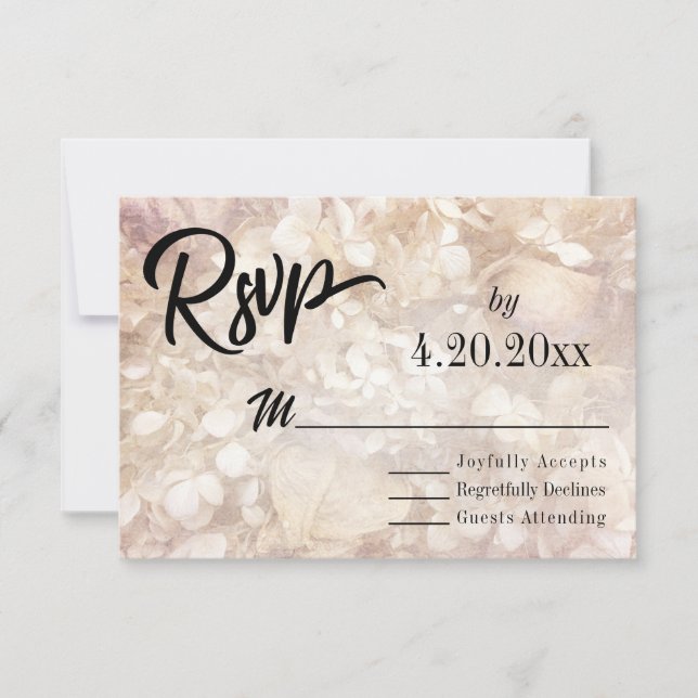Subtle, Elegant Typography Black Type Wedding RSVP Card (Front)