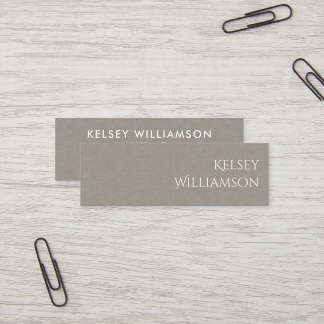 Subtle Fabric Texture Custom Mini Business Card (Front/Back In Situ)