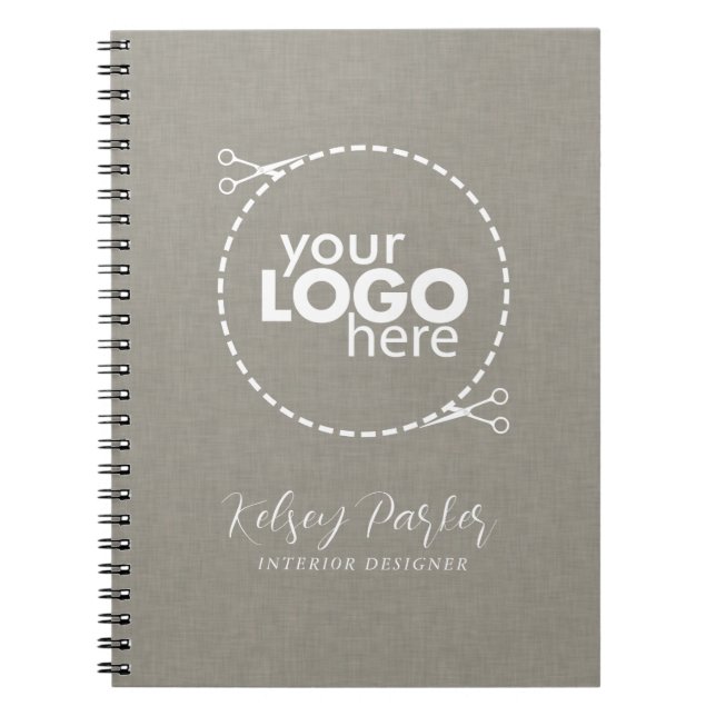 Subtle Fabric Texture Customizable Logo Notebook (Front)