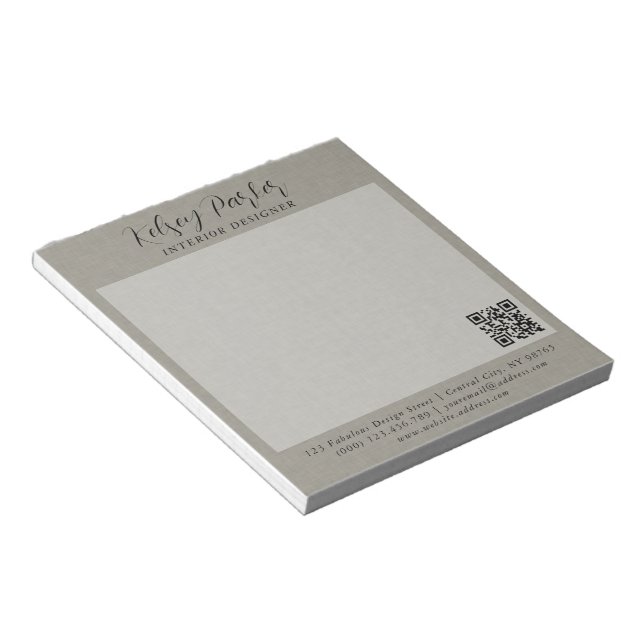 Subtle Fabric Texture Customizable Notepad (Angled)