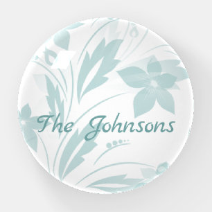 Subtle Floral in Blues Paperweight