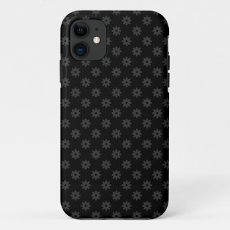 Subtle Flower - Dark Gray on Black iPhone Case