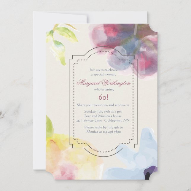 Subtle Flowers Invitation (Front)