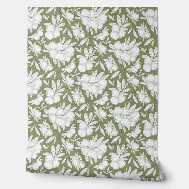 Subtle Fruit & Leaf Wallpaper (Unrolling)
