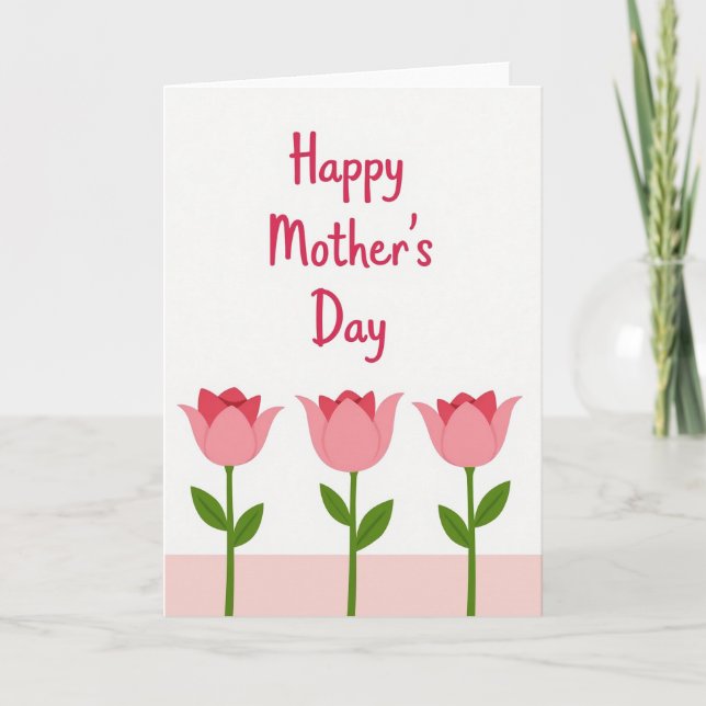 Subtle Fuchsia Mothers Day Card (Front)