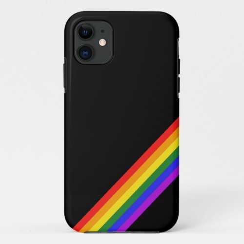 Subtle Gay Pride Flag LGBT Rainbow Diagonal Stripe iPhone 11 Case