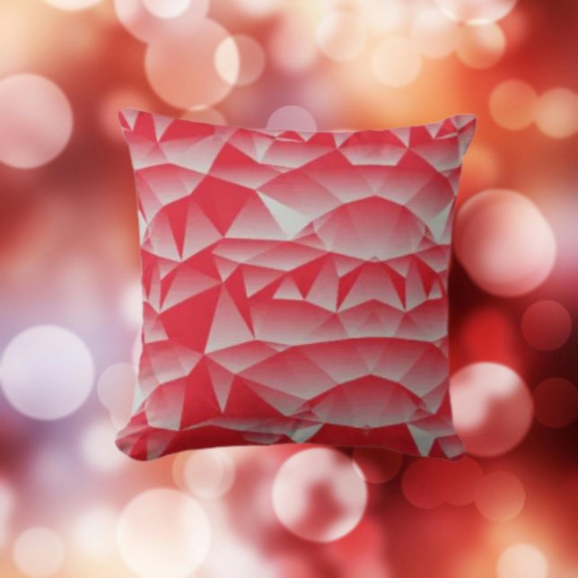 Subtle Geometry Red Throw Pillow (Creator Uploaded)