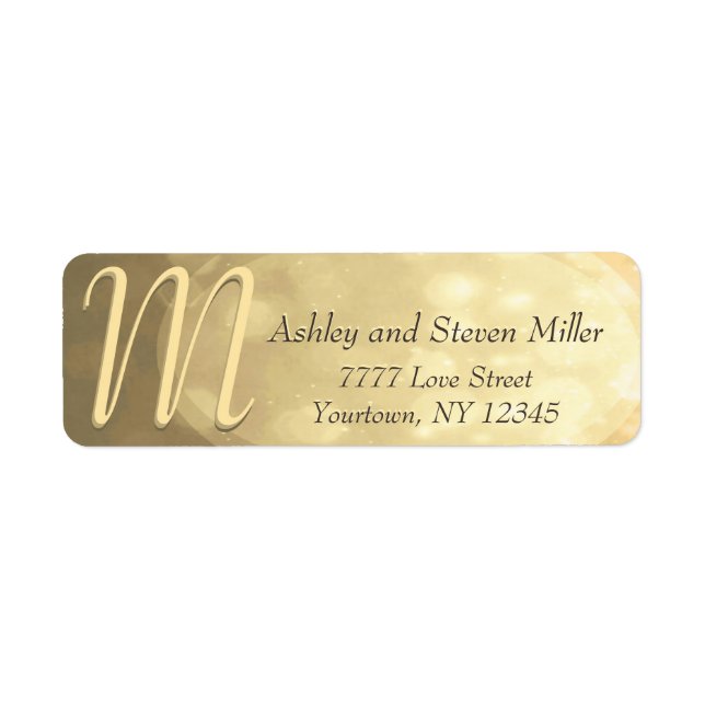 Subtle Gold Bokeh Monogram Label (Front)