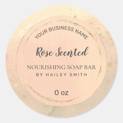 Subtle Gold Dust Pink Soap Bar Classic Round Sticker