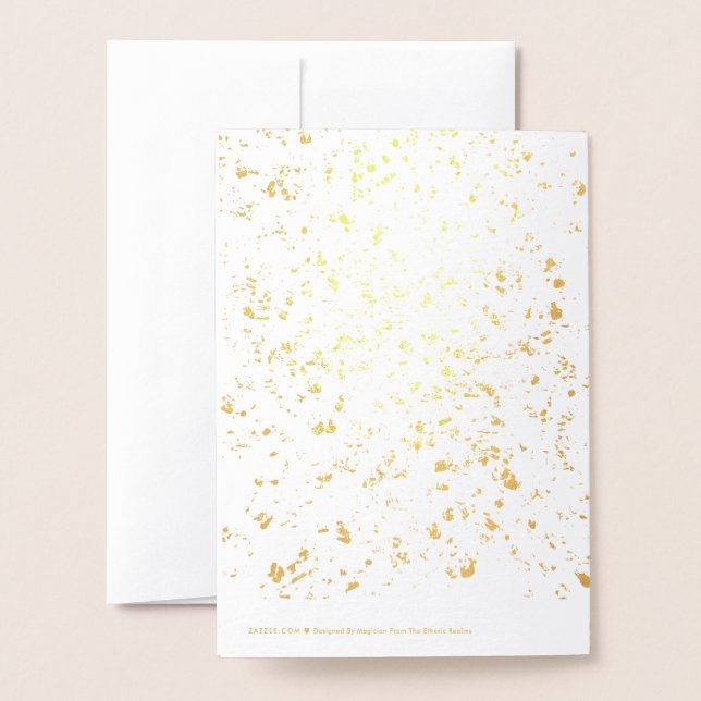 Subtle Gold / Silver Leaf Pieces Foil Card (Back With Envelope)