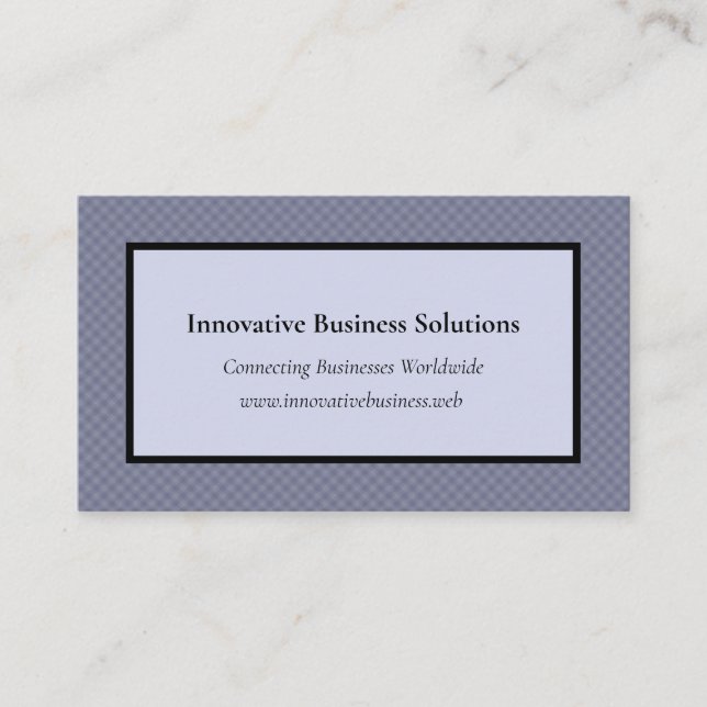 Subtle Gray Checks with Black Frame Business Card (Front)
