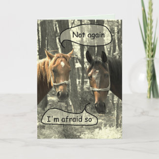 Subtle Humor Horses Talking Birthday Card