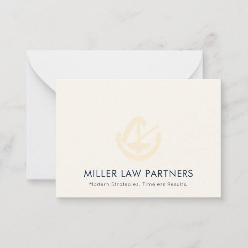 Subtle Ivory Legal Logo Note Card