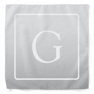 Subtle Light Grey Gradient Surname Monogram  Bandana
