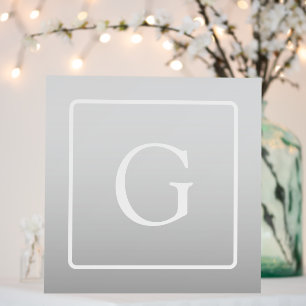 Subtle Light Grey Gradient Surname Monogram Foam Board