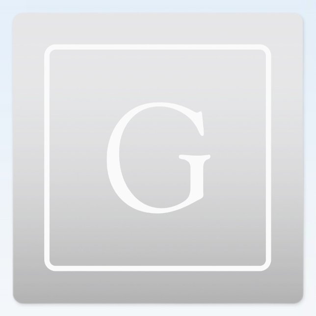 Subtle Light Grey Gradient Surname Monogram  Labels (Creator Uploaded)