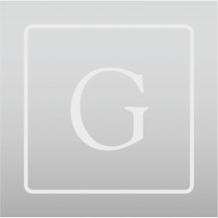 Subtle Light Grey Gradient Surname Monogram Sticker