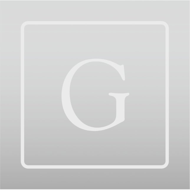 Subtle Light Grey Gradient Surname Monogram  Sticker (Front)