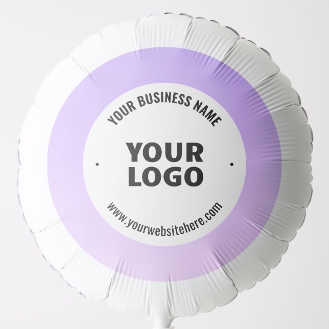 Subtle Light Purple Ombre & Your Business Logo Balloon (Front)