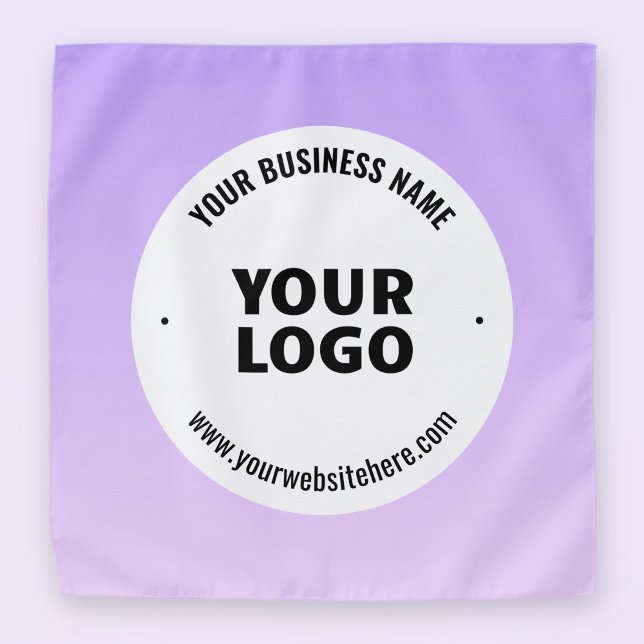 Subtle Light Purple Ombre & Your Business Logo Bandana (Creator Uploaded)