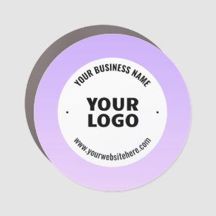 Subtle Light Purple Ombre & Your Business Logo Car Magnet