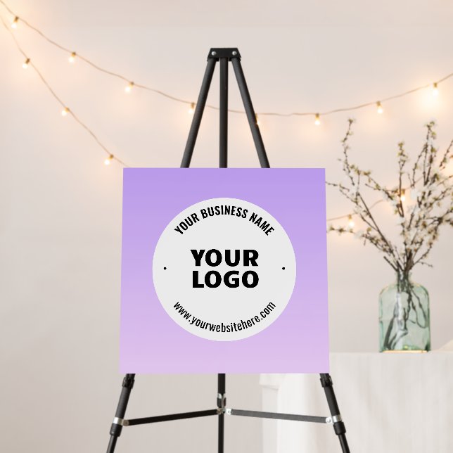Subtle Light Purple Ombre & Your Business Logo Foam Board (In Situ (Stand))