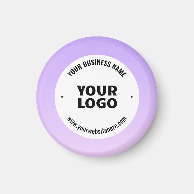 Subtle Light Purple Ombre & Your Business Logo Magnet (Front)