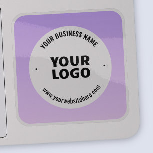 Subtle Light Purple Ombre & Your Business Logo Sticker