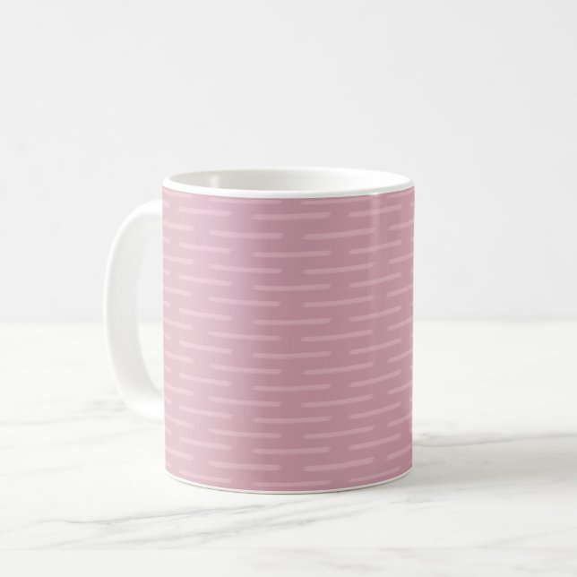Subtle Lines on Pink Coffee Mug (Front Left)