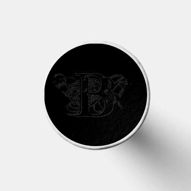 Subtle Messy Monogram Black on Black Golf Tees (Top)