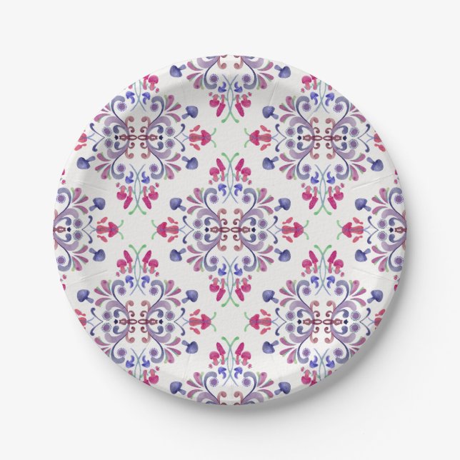 Subtle Mushroom design Paper Plates (Front)