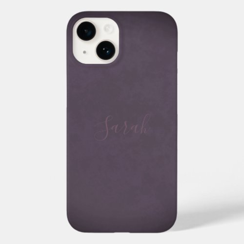 Subtle Name on Vignetted Mottled Dust Plum Purple Case_Mate iPhone 14 Case