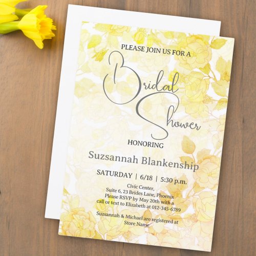 Subtle Pastel Floral Background Bridal Shower  Invitation