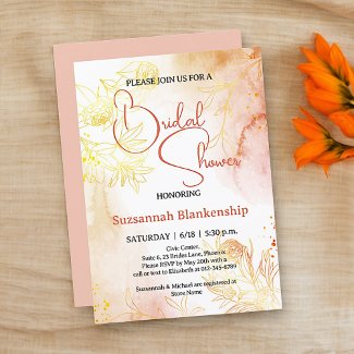 Subtle Pastel Floral Background Bridal Shower 