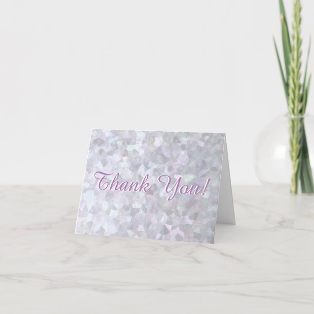Subtle Pastel Glitter Letterpress Thank You Card (Front)