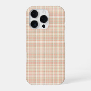 Subtle Pastel Pink and Tan Plaid iPhone 16 Pro Case