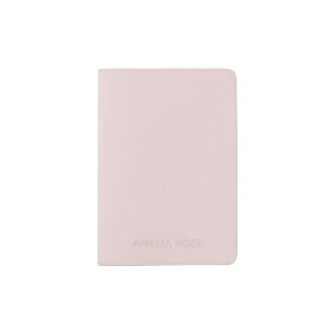Subtle Pink Name on Soft Blush Pink Passport Holder