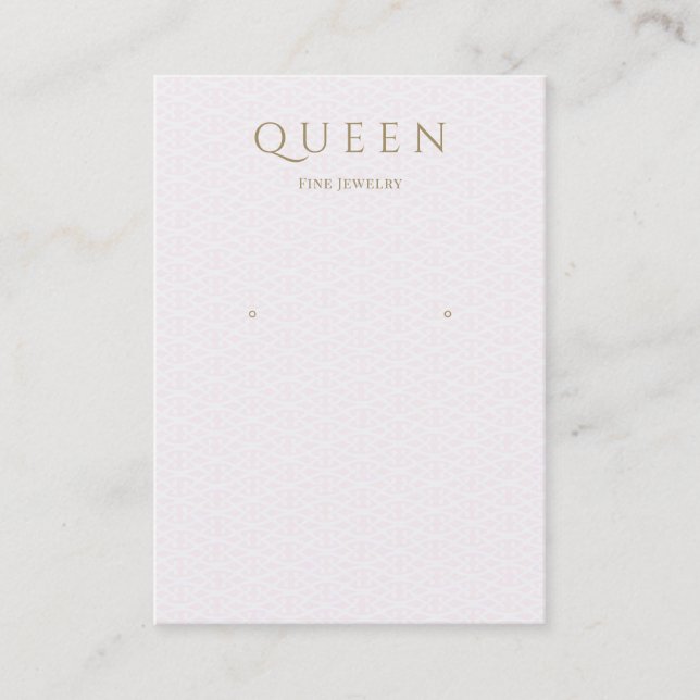 Subtle Pink Pattern Earring Jewelry Display Business Card (Front)