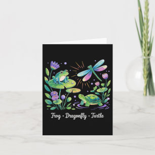Subtle Political Humor Frog Dragonfly Turtle  Card