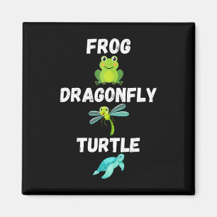 Subtle Political Humor Frog Dragonfly Turtle Magnet