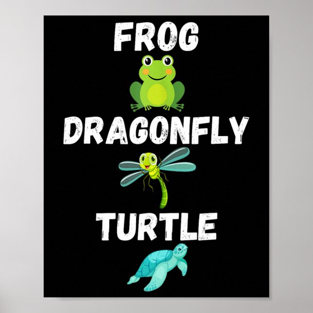 Subtle Political Humor Frog Dragonfly Turtle  Poster (Front)