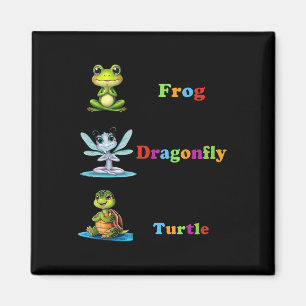 Subtle Political Humor Frog Dragonfly Turtle Yoga Magnet