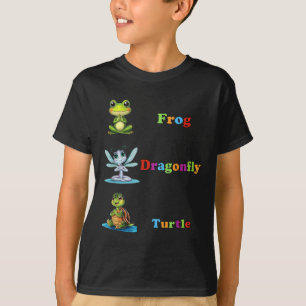 Subtle Political Humor Frog Dragonfly Turtle Yoga T-Shirt