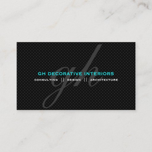 Customizable Subtle Polka Dots Initials Business Card