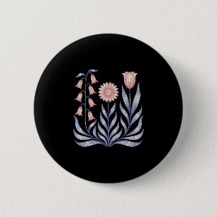 Subtle Resist Trump Foxglove Daisy Tulip Flower 4t Button