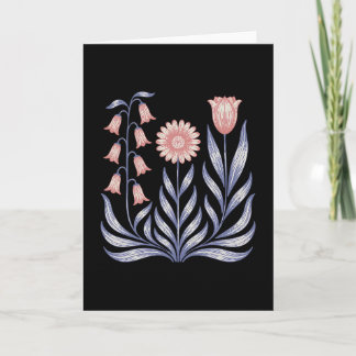 Subtle Resist Trump Foxglove Daisy Tulip Flower 4t Card