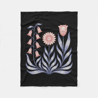 Subtle Resist Trump Foxglove Daisy Tulip Flower 4t Fleece Blanket